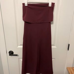 Maroon midi length jumpsuit